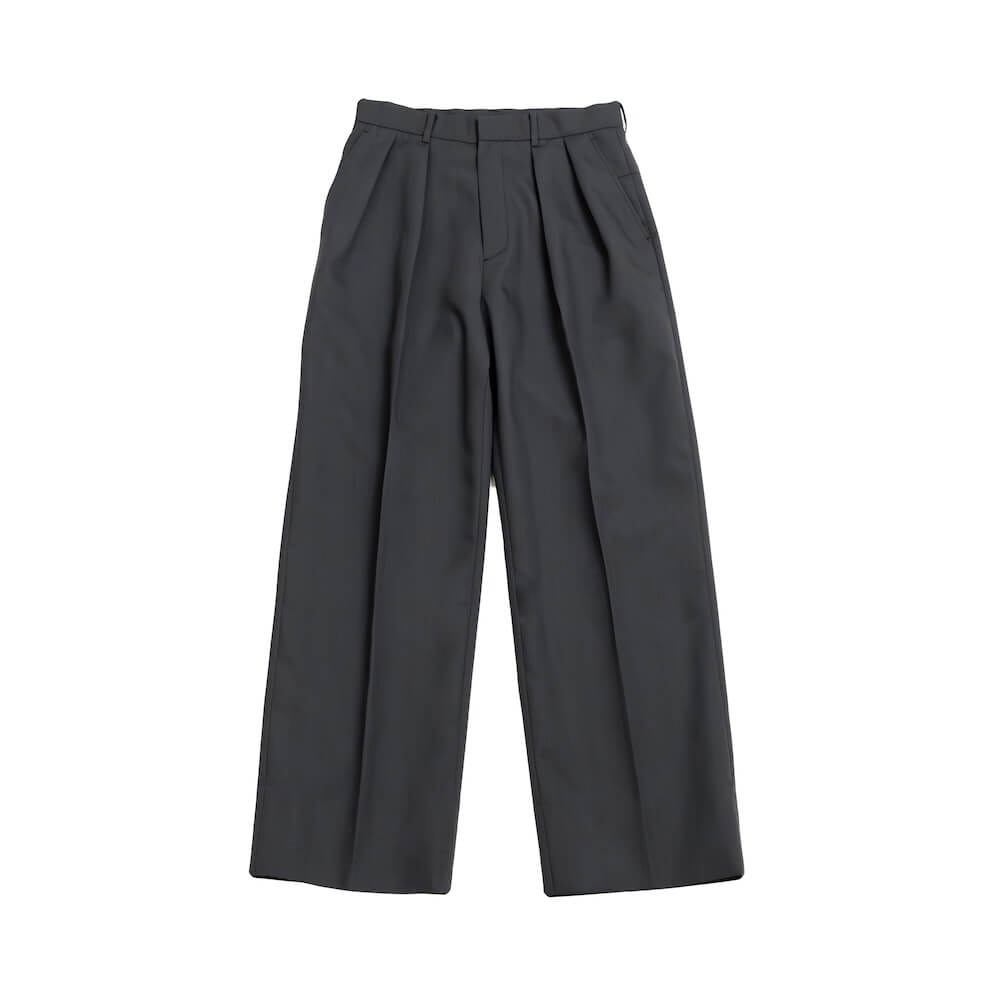 GABARDINE WIDE TAPARED TROUSERS